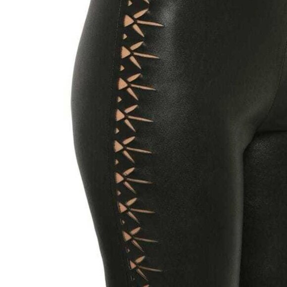 HAIDER ACKERMANN • SS2019 Laser Cut Black Leather Leggings FR 38 US 6-8 M IT 42 - Picture 10 of 12